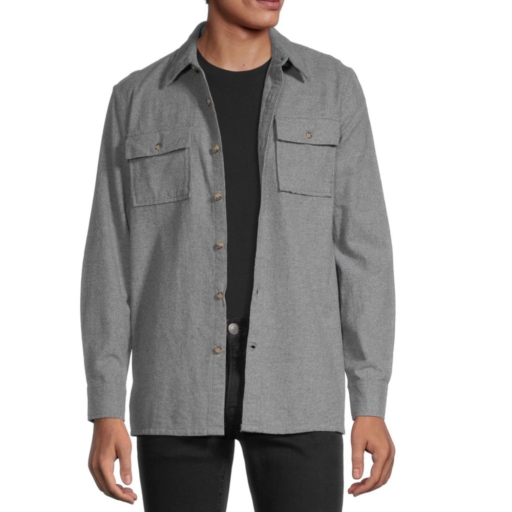 St. John's Bay Mens Classic Fit Long Sleeve Button-Down Shirt Gray